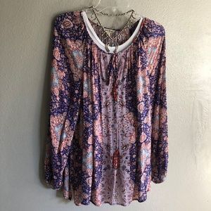 Women's Lucky Brand XL print blouse